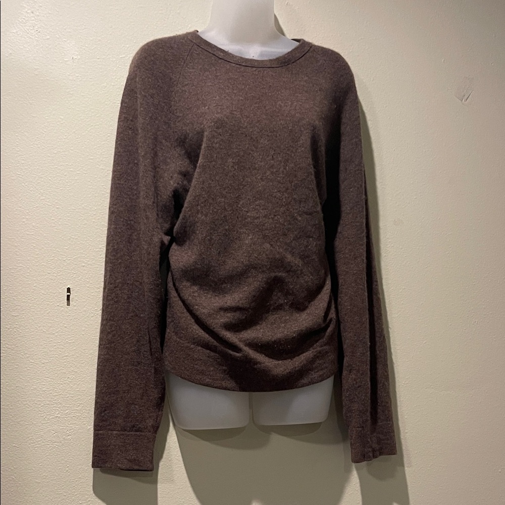 James Perse Brown 100% Cashmere Crew Neck Sweater, L